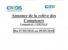 Annonce de la relève des compteurs